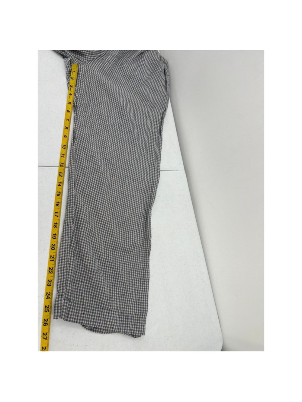 Deiji Studios Linen Ease Trouser in Field Check Large - Picture 12 of 15